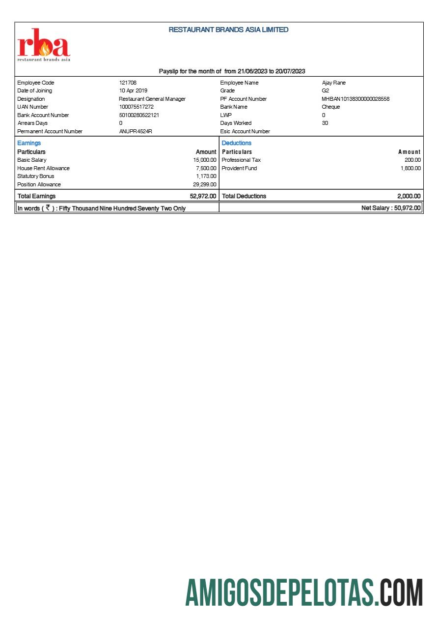 Realista Modelo de recibo de pagamento de marcas de restaurantes da Ásia em formatos Word e PDF.pdf, 1